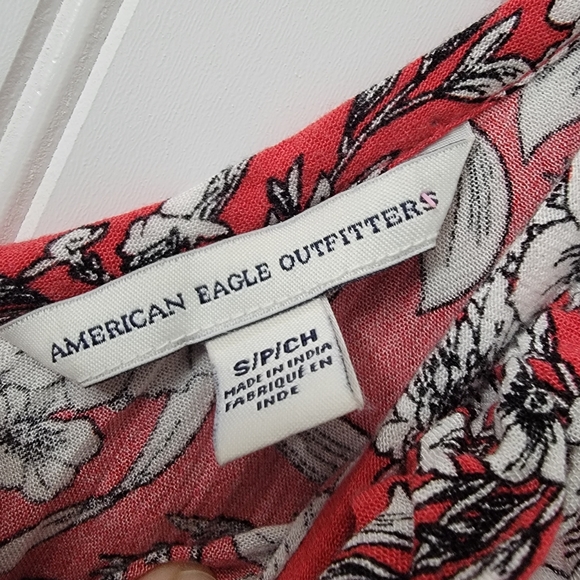 American Eagle red floral sleeveless dress size small - Picture 4 of 6